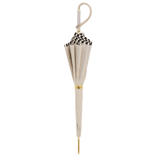 Exclusive Handle Elegant Umbrella, Ivory with Black Stripes