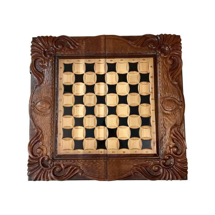 Exclusive Handmade Wooden Chess Set 3 In 1, 60×30×9 cm