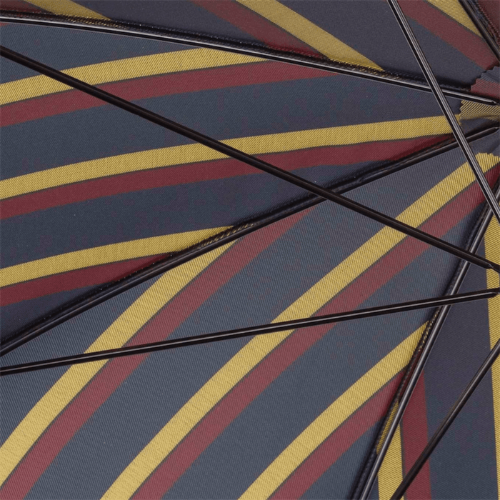 Exclusive Large Striped Umbrella with Chestnut Handle