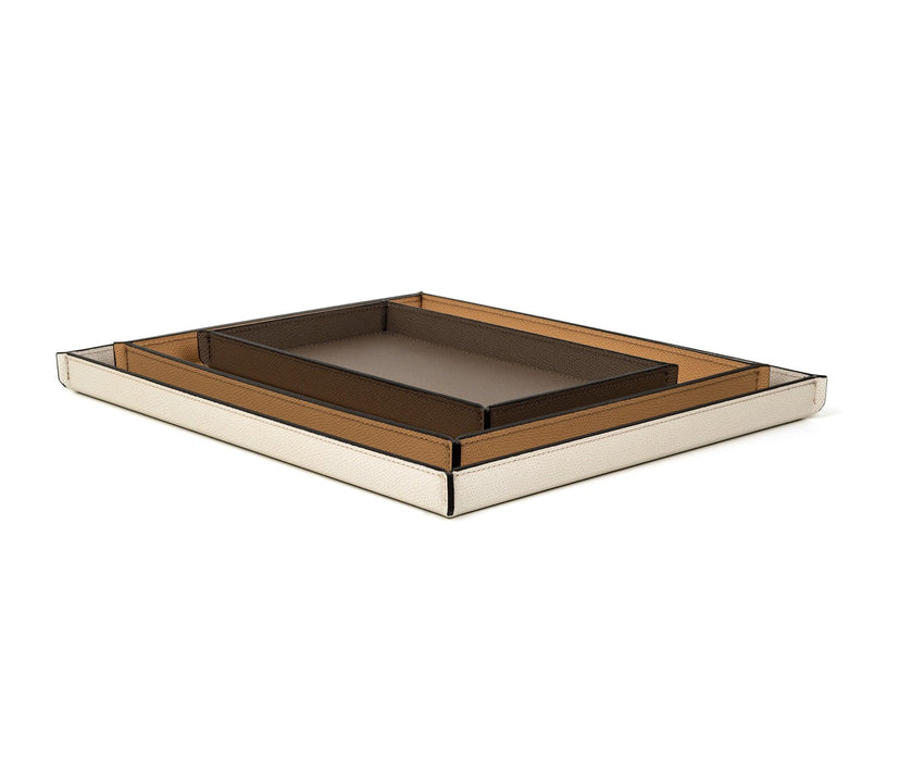 Luxury Leslie Tray with Rectangular Shape and Leather Display