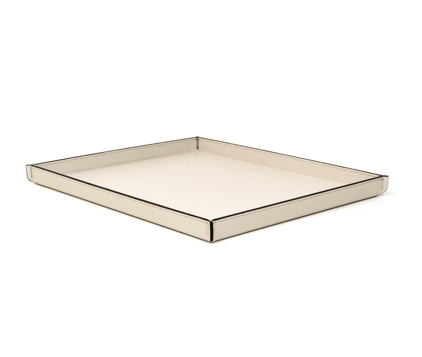 High-End Leslie Rectangular Tray with Sophisticated Leather Surface