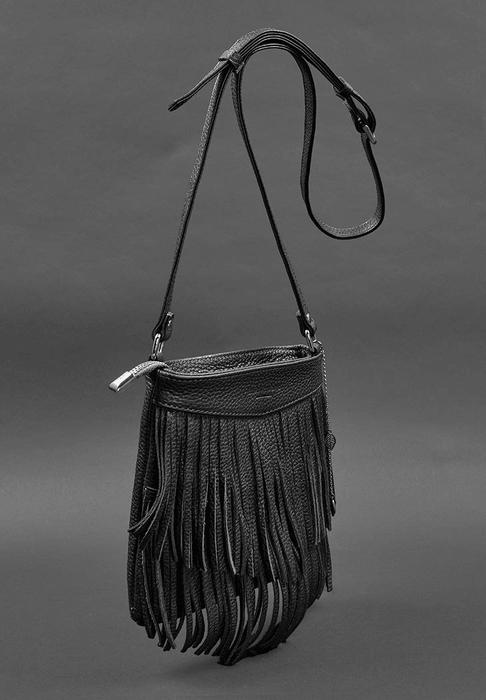 Exclusive Mini Crossbody Women's Leather Bag with Fringe