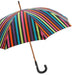 Exclusive Multicolor Stripes Umbrella with Leather Handle