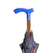 Exclusive Orange Umbrella with Handmade Blue Leather Handle