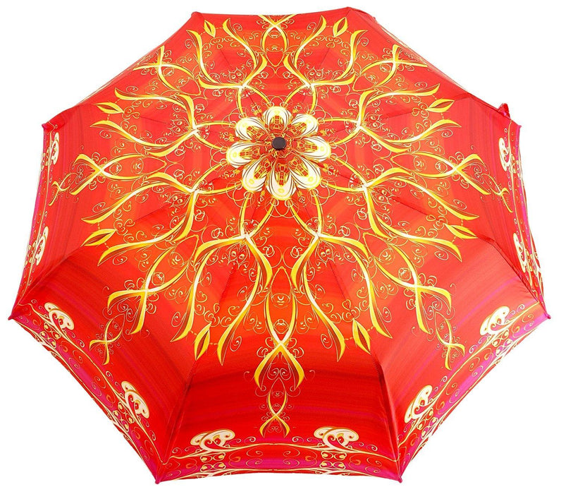 Exclusive Red Abstract Design Women's Folding Umbrella