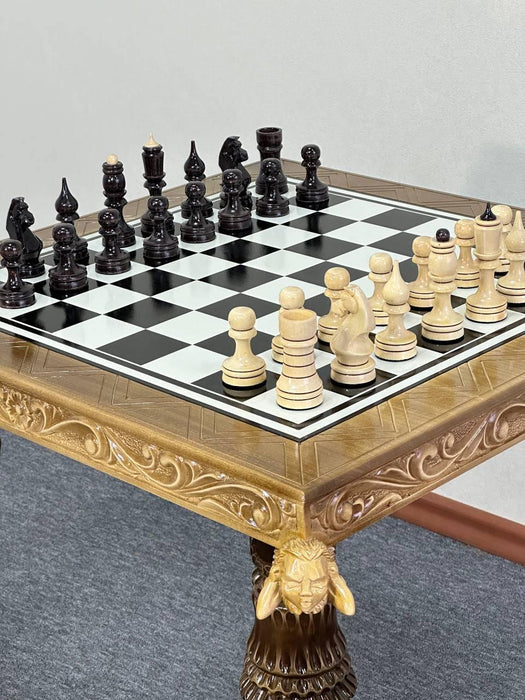 Exclusive Royal Handmade Wooden Chess Set, Chess Table