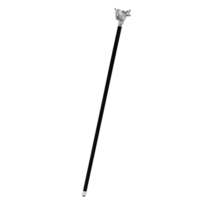 Exclusive Silver-plated Bull Collectible Walking Stick