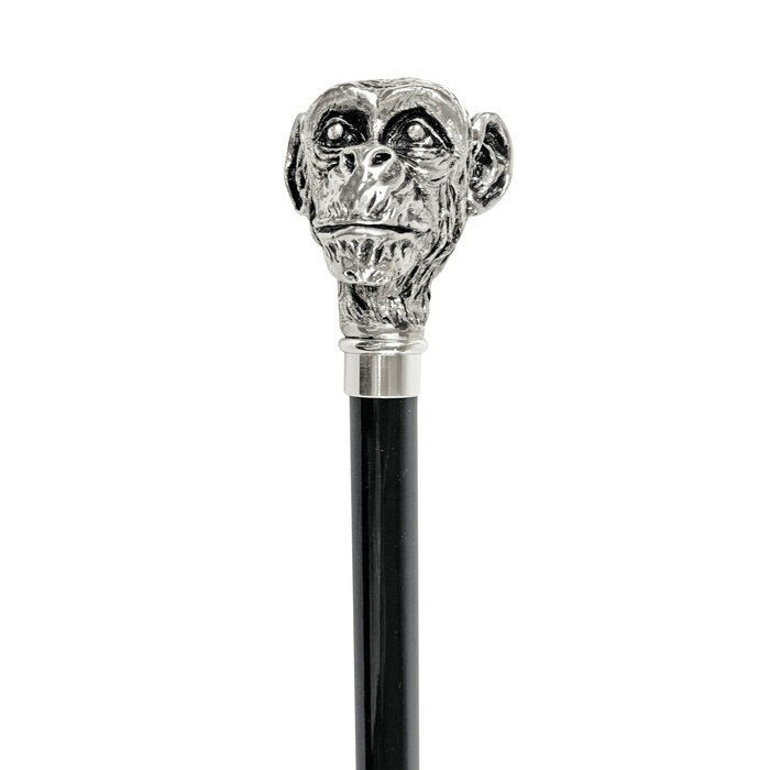 Exclusive Silverplated 925 Monkey Handle Walking Cane