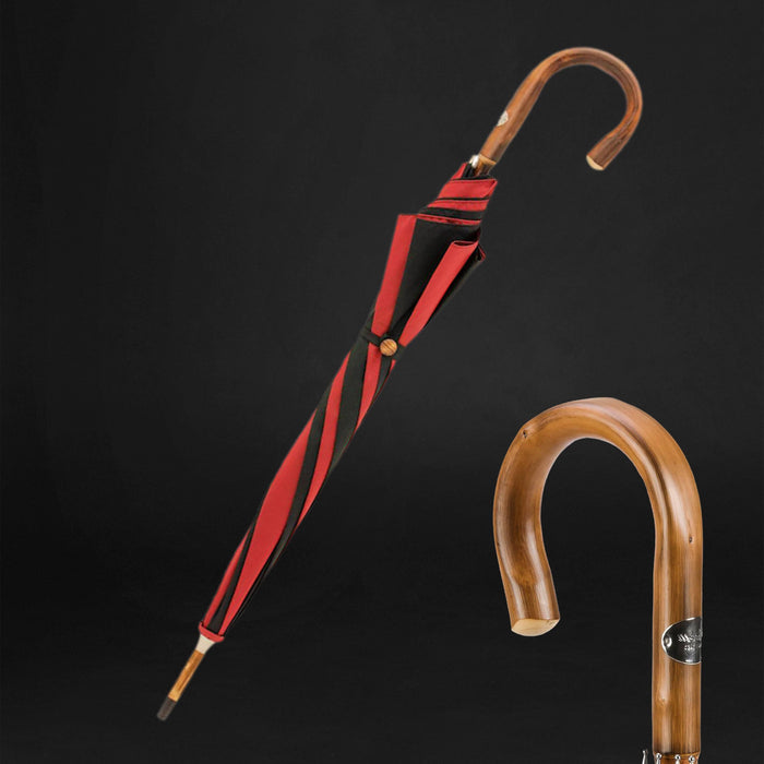 Exclusive Solid Chestnut Red & Black Umbrella