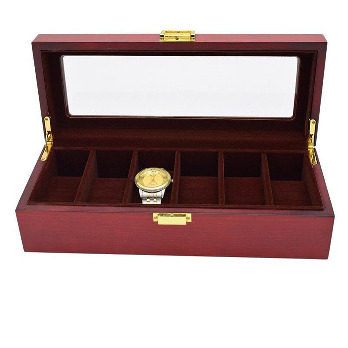 Exclusive Solid Wooden Watch Box Case with 6 Slots