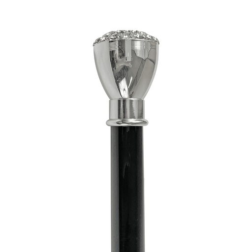 Exclusive Walking Stick with Silverplated Knob and Crystals