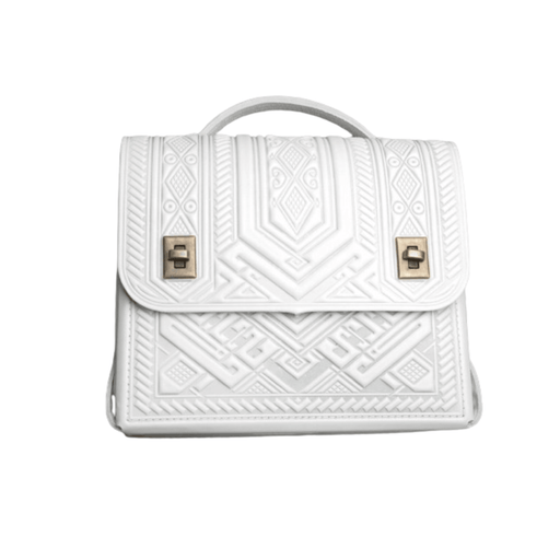 Exclusive White Leather Satchel & Briefcase - Genuine Leather Bag