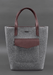 Exclusive Women's Felt Shopper Bag with Leather Inserts