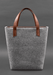 Exclusive Women's Felt Shopper Bag with Leather Inserts