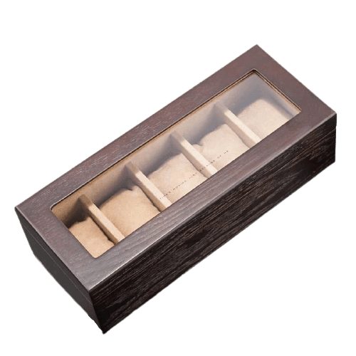 Exclusive Wooden Watch Box in Beige with 5 Slots