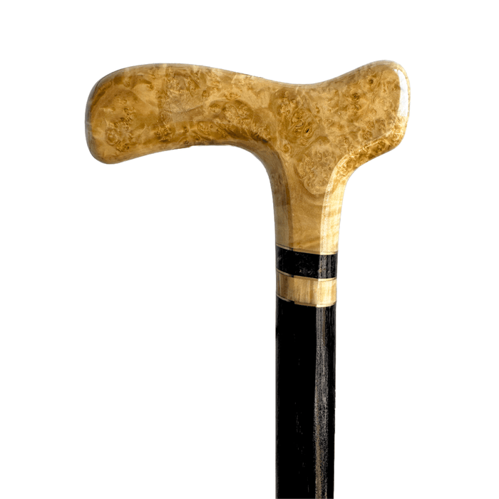 Exotic Wooden Walking Cane with Comfortable Grip, Burl Curly Maple