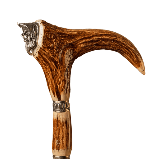 Exquisite Deer Antler Pirate Walking Cane, Bespoke Antler Cane