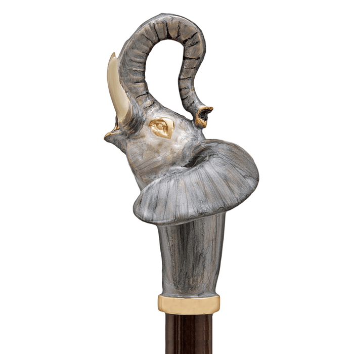 Exquisite Enameled Elephant Design Cane - Bespoke Design Cane