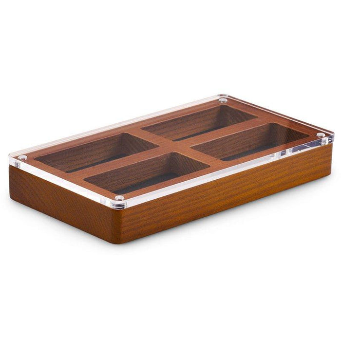 Exquisite Wood Jewelry Tray with Magnetic Acrylic Cover