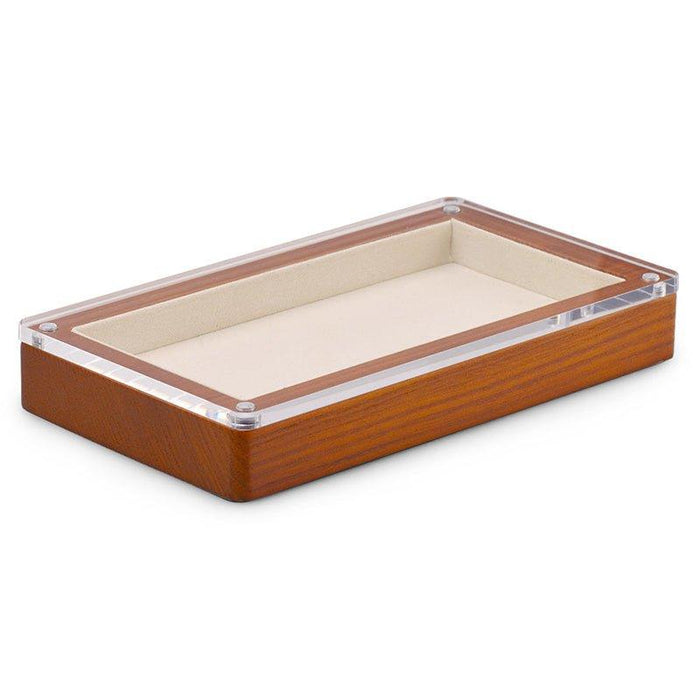 Exquisite Wood Jewelry Tray with Magnetic Acrylic Cover