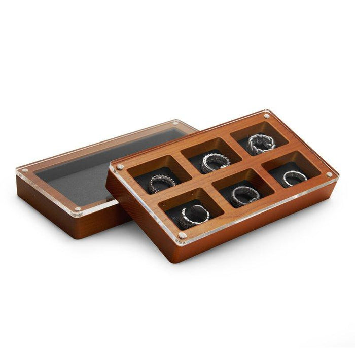 Exquisite Wood Jewelry Tray with Magnetic Acrylic Cover