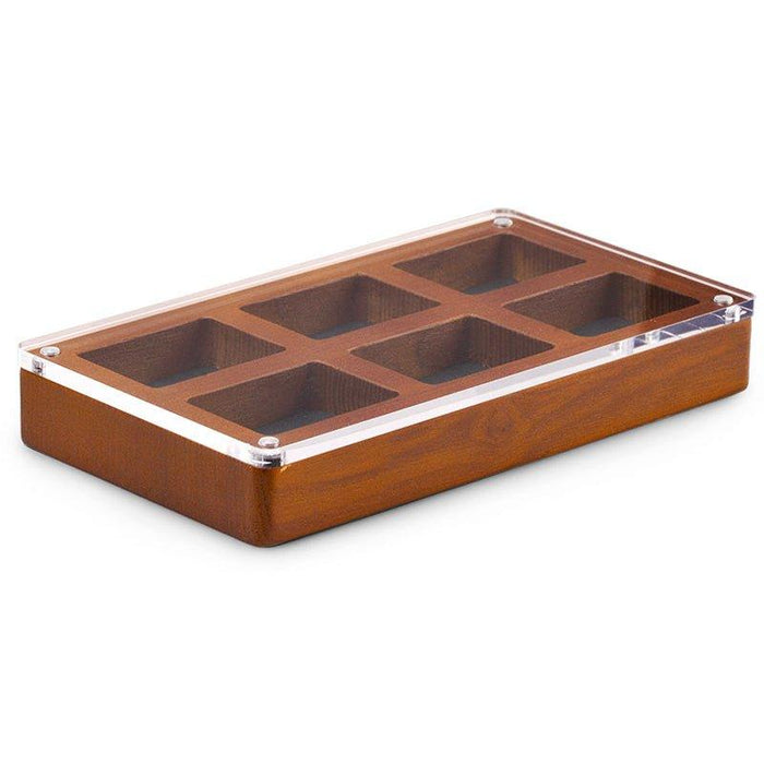 Exquisite Wood Jewelry Tray with Magnetic Acrylic Cover