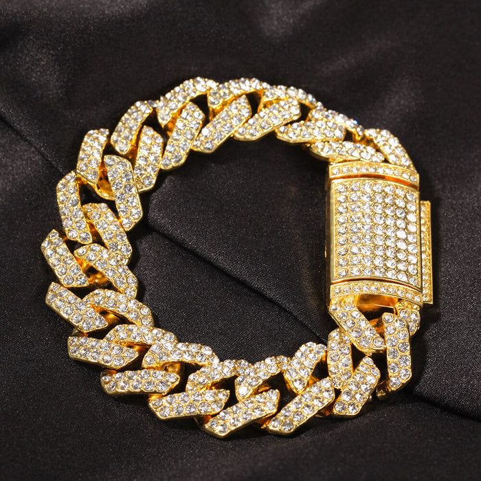 Estrella Bracelet – Gold Brass, 14mm with Cubic Zirconia