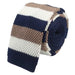 Blue White Beige Square Knit Tie for Classy Men