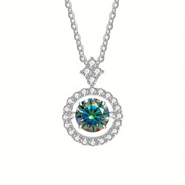 Adjustable 925 Sterling Silver Moissanite Pendant Necklace – Perfect for Women
