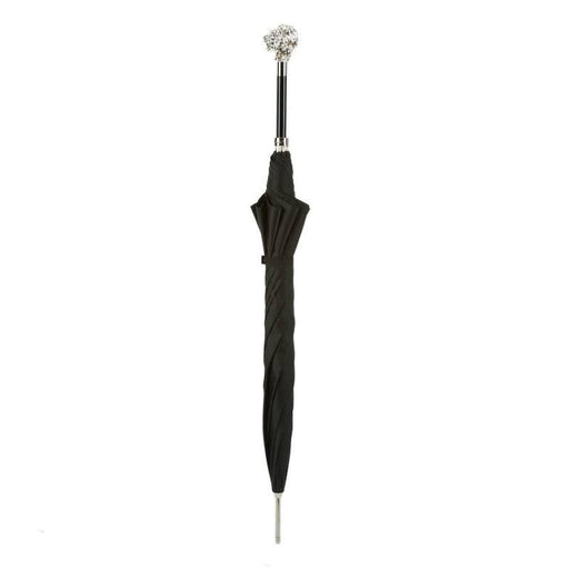 Fancy Black Umbrella, Silver Lion Handle Umbrella For Men