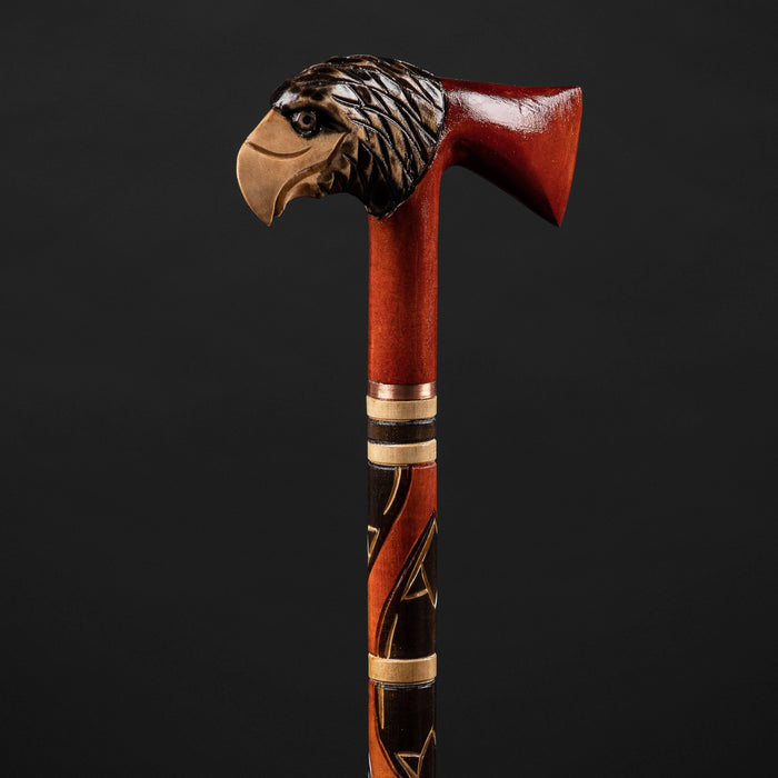 Fancy Carved Eagle Head Walking Stick Handmade