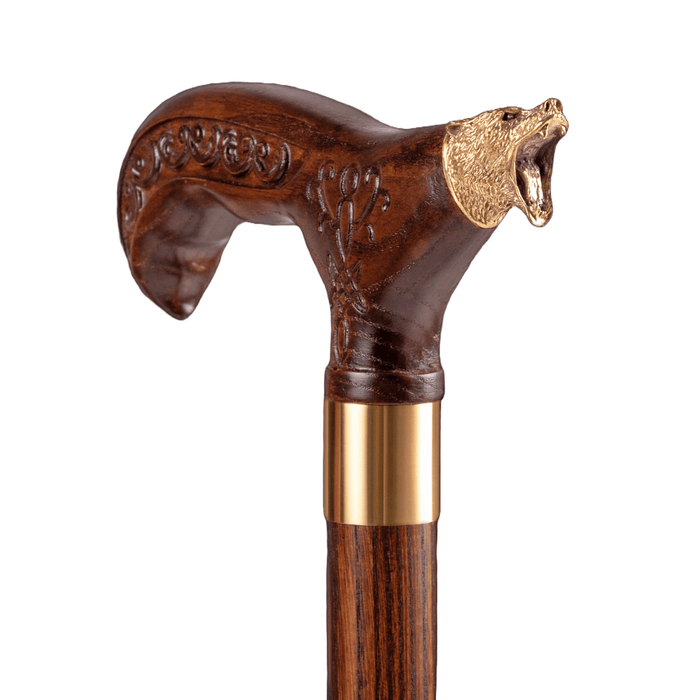 Fancy Wooden Walking Cane Bear - Accessory for Men