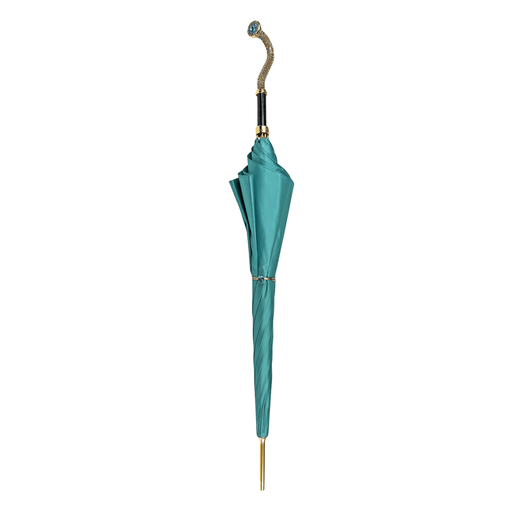 Fantastic Acquamarine Umbrella with Unique Handle