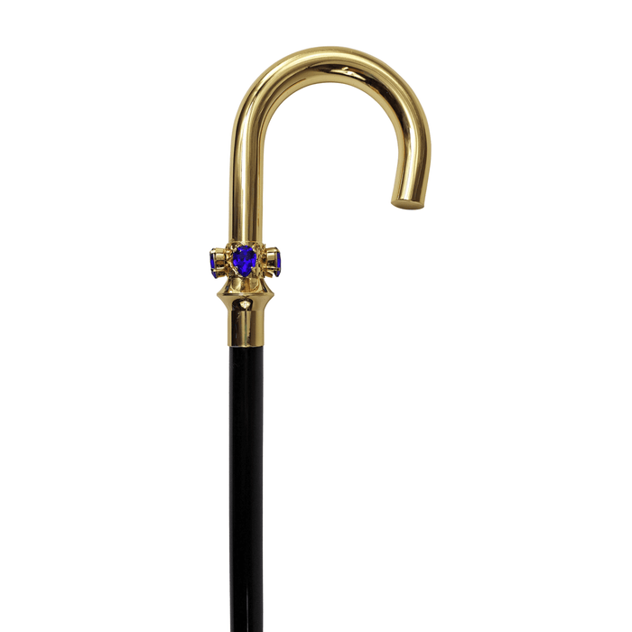 Fantastic Curved Cane for Men with Teardrop Crystals