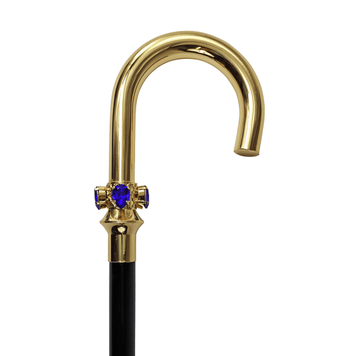 Fantastic Curved Cane for Men with Teardrop Crystals