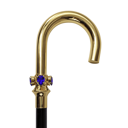 Fantastic Curved Cane for Men with Teardrop Crystals