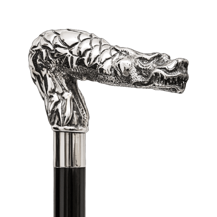 Fantasy Luxury Walking Cane, Silver Dragon Head