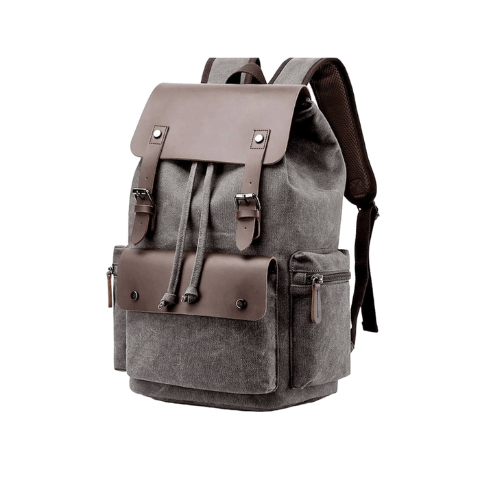 Fashion Canvas Leather Cover Large Capacity Backpack