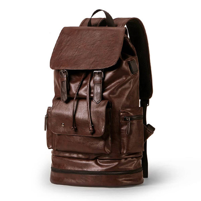 Casual High Capacity Leather Backpack