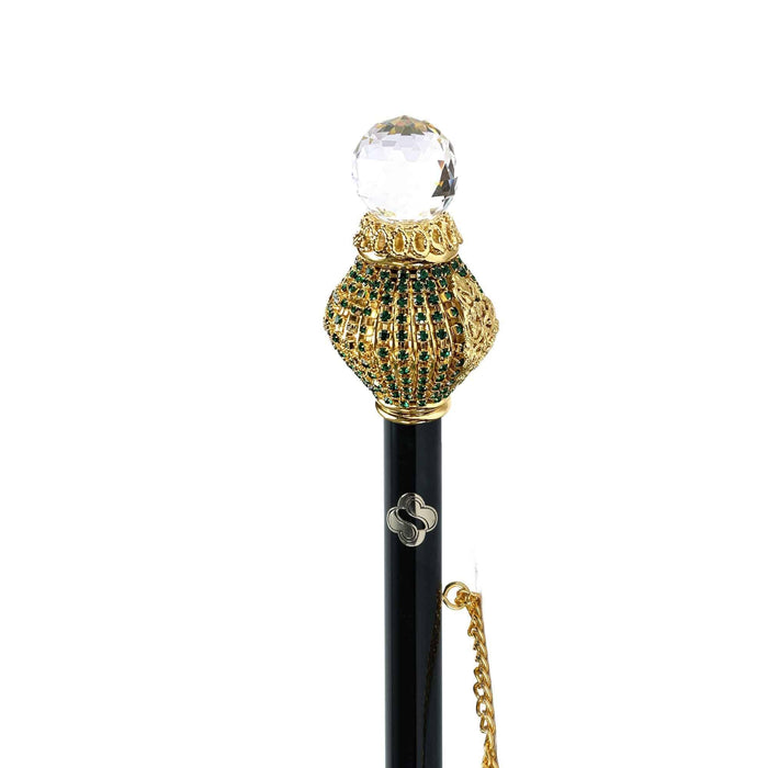 Fashionable Artisanal Shoehorn with Emerald Crystals