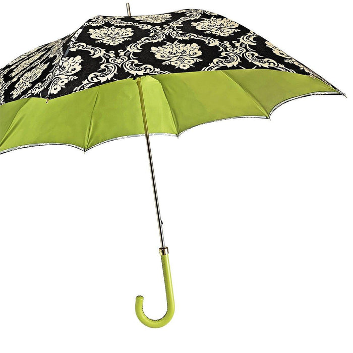 Fashionable Black and Green Umbrella for Ladies