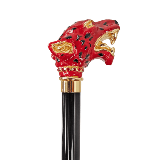 Fashionable Luxura Artistic Red Puma Crystal Walking Cane