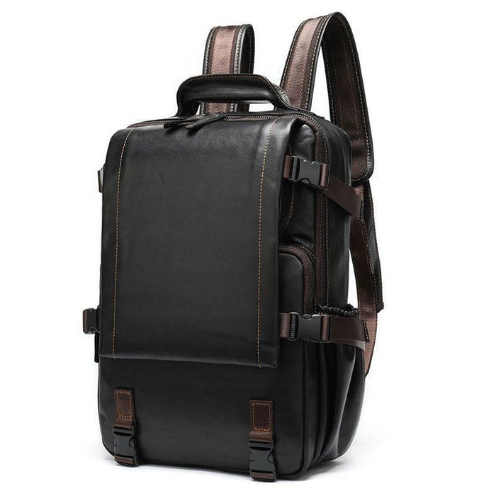 Fashionable Men's Leather Backpack for EDC