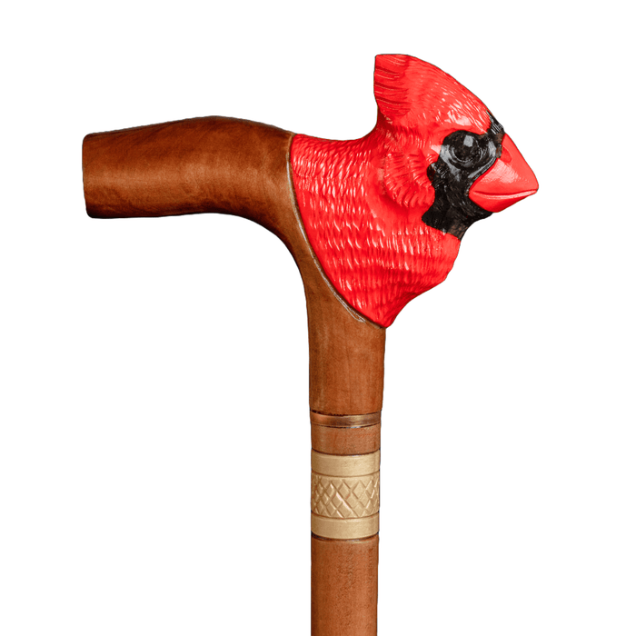 Fashionable Red Cardinal Bird Cane, Custom Made Walking Sticks