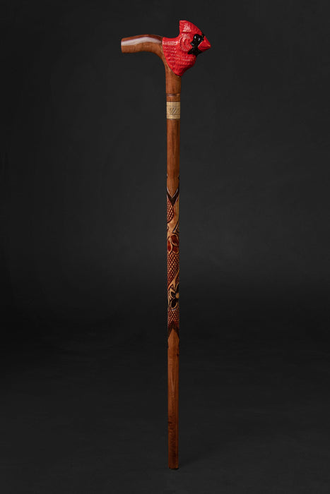 Fashionable Red Cardinal Bird Cane, Custom Made Walking Sticks