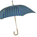 Fashionable Striped Umbrella with Natural Ash Wood Handle