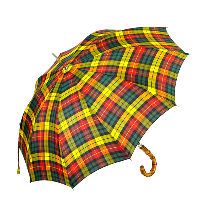 Fashionable Stylish Tartan Umbrella with Bamboo Handle