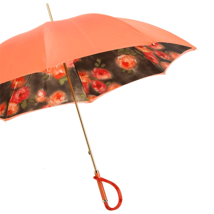 Fashionable Unique Design Orange Flowers Umbrella for Women