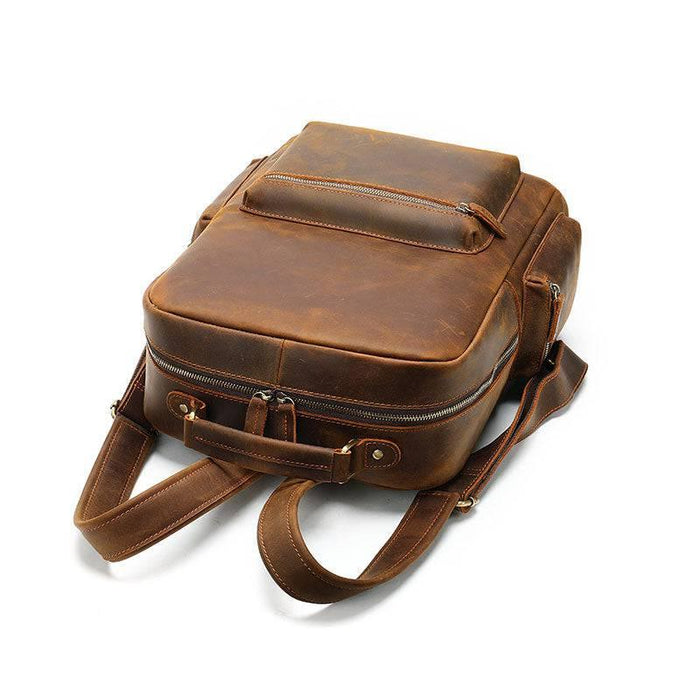 crazy horse leather backpack Fashionable Vintage Crazy Horse Leather Backpack