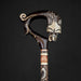 Hand-Carved Wooden Wolf Cane with Hand-Painted Accents, Handmade